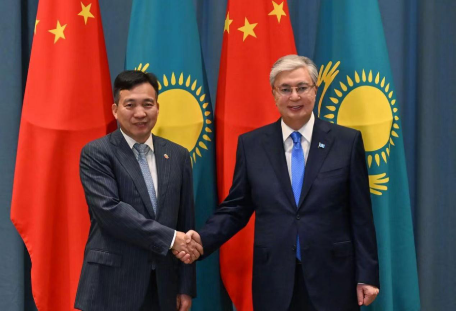 哈萨克斯坦总统托卡耶夫会见刘明胜